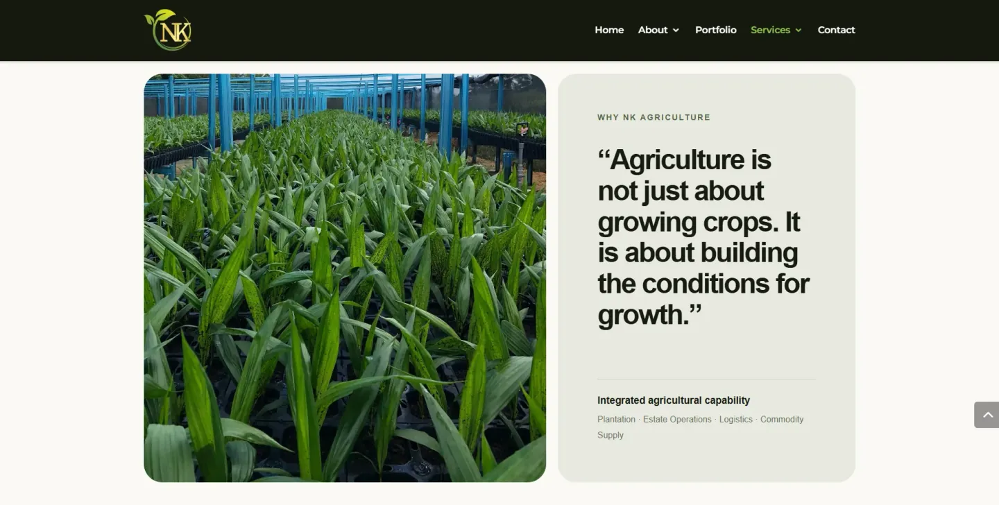NK Agriculture homepage design