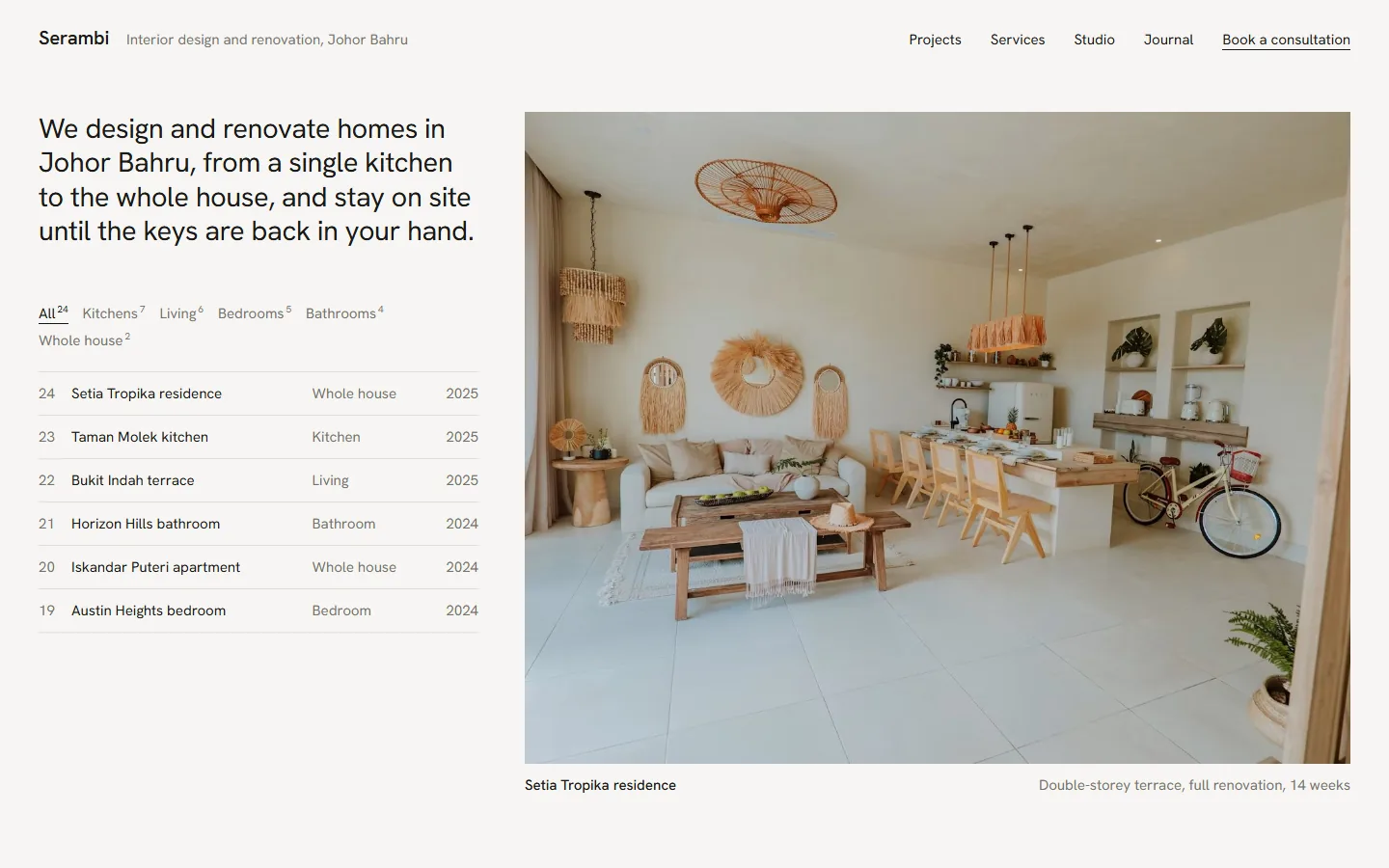 Serambi homepage design